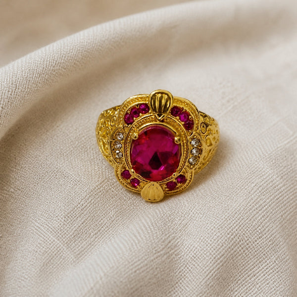 Amethyst Oval Shape Zirconia Ring
