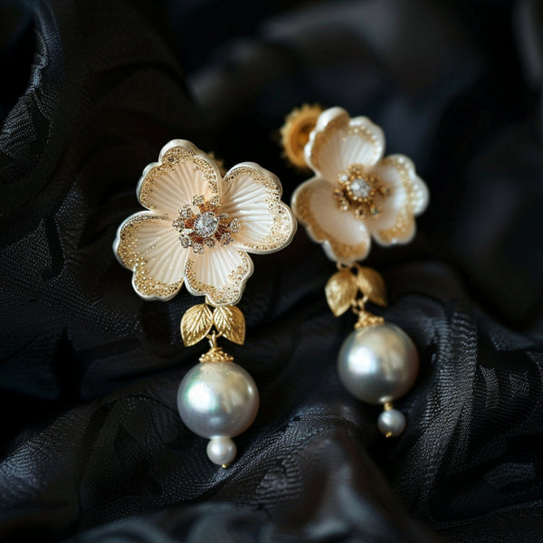 Bright Flower Pearl Earrings