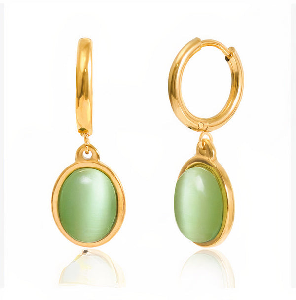 Vintage Green Gold Earrings