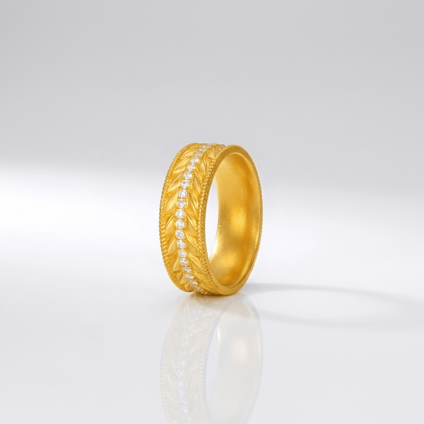 Gold Textured Band Ring