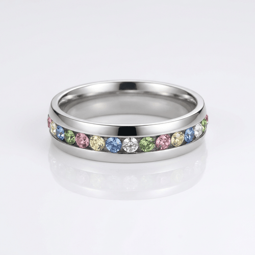 Colorful Crystal Eternity Band Ring