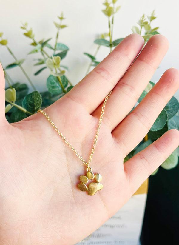 Gold-Plated Necklace with Paw Charm