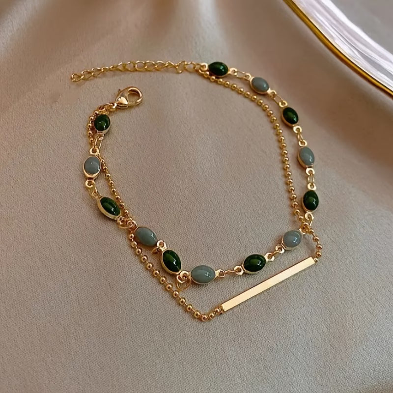 Olivia Moss Duo Bracelet | Gold