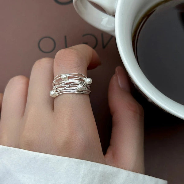 Vintage Silver & Pearl Ring
