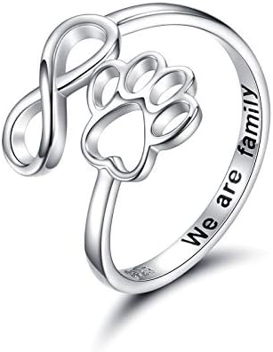 Handcrafted Paw & Heart Ring | Adjustable 925 Sterling Silver