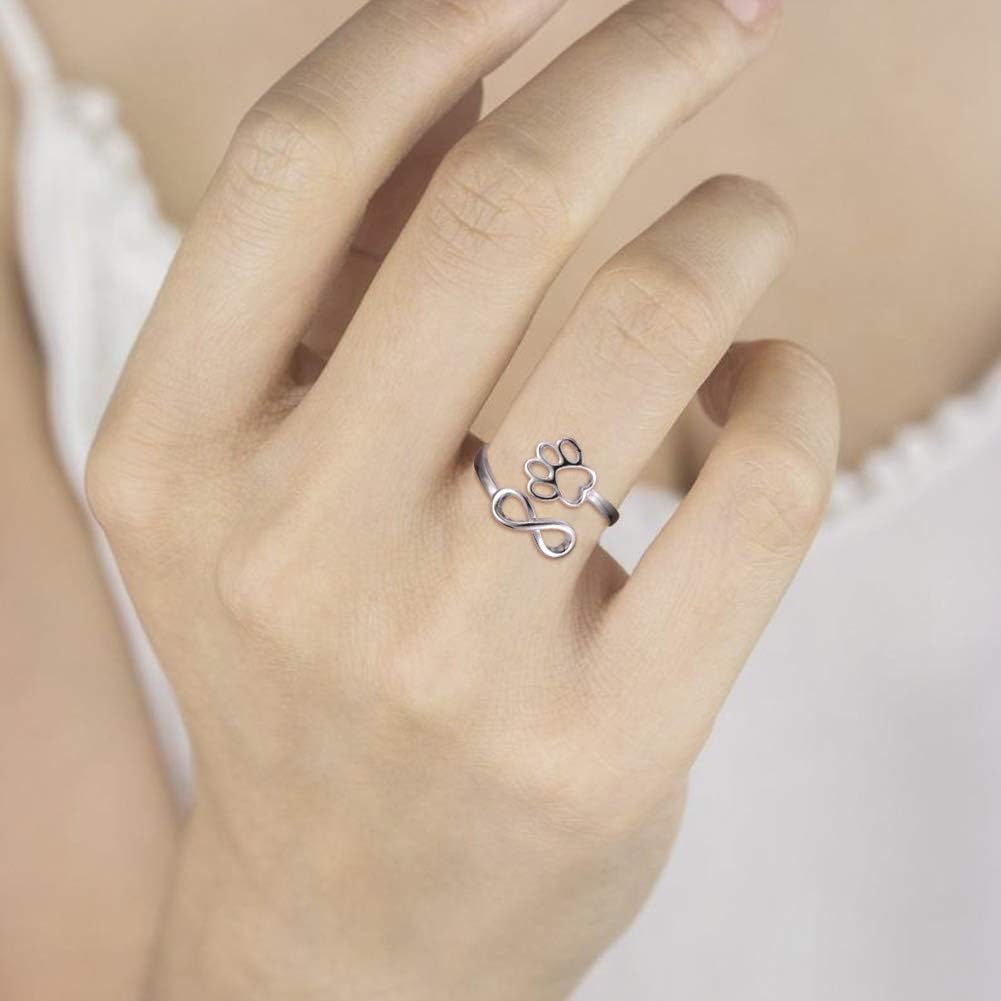 Handcrafted Paw & Heart Ring | Adjustable 925 Sterling Silver