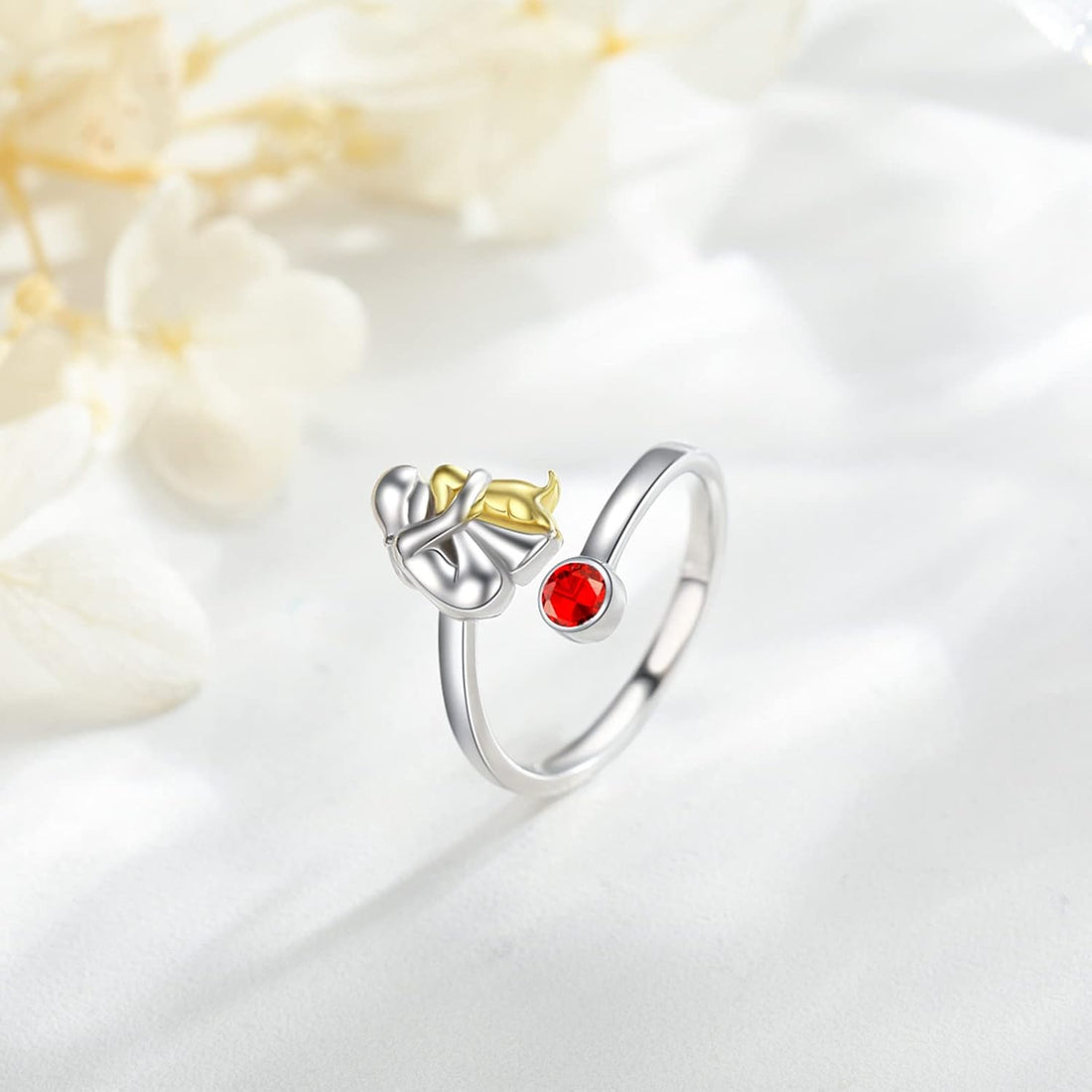 Sterling Silver Dog & Girl Ring | Adjustable and Symbolic
