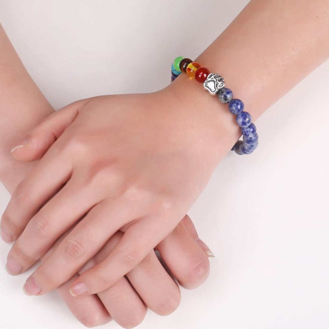 Rainbow Bridge Memorial Bracelet | 7 Chakra Bead Gift for Pet Loss