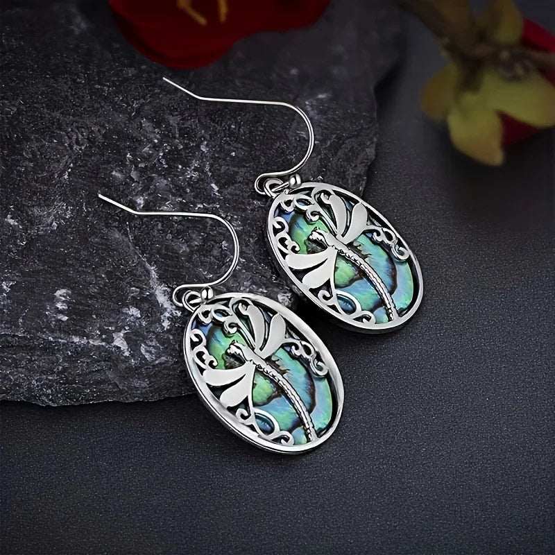 Abalone Shell Dragonfly Earrings | Symbol of Renewal & Grace