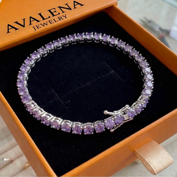 Amethyst Tennis Bracelet | White Gold
