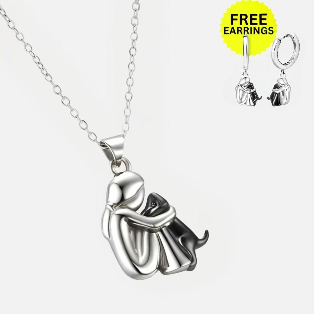 Hug Pendant Necklace with Bonus Earrings | Limited Time Offer