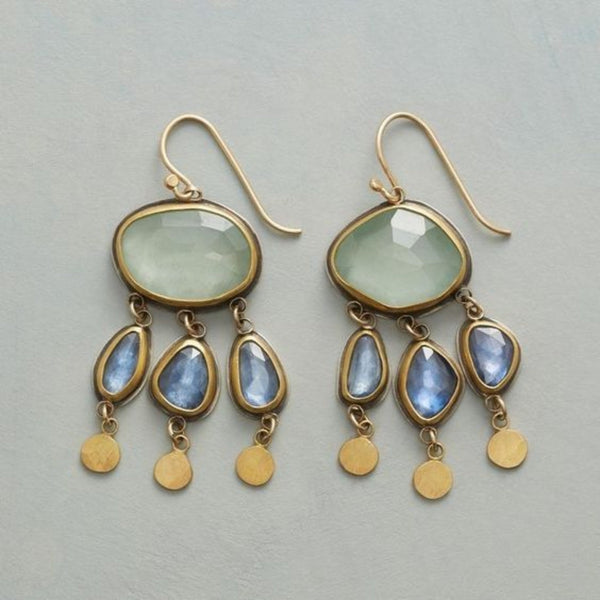 Vintage Colorful Rain Stones Earrings