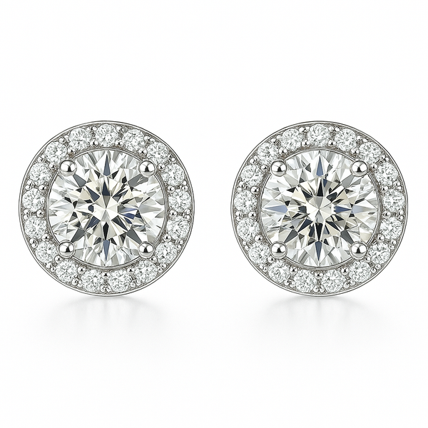 Glacé Glamour round Earrings | White gold