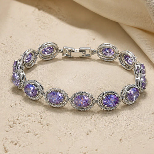 Cubic Zirconia Link Bracelet