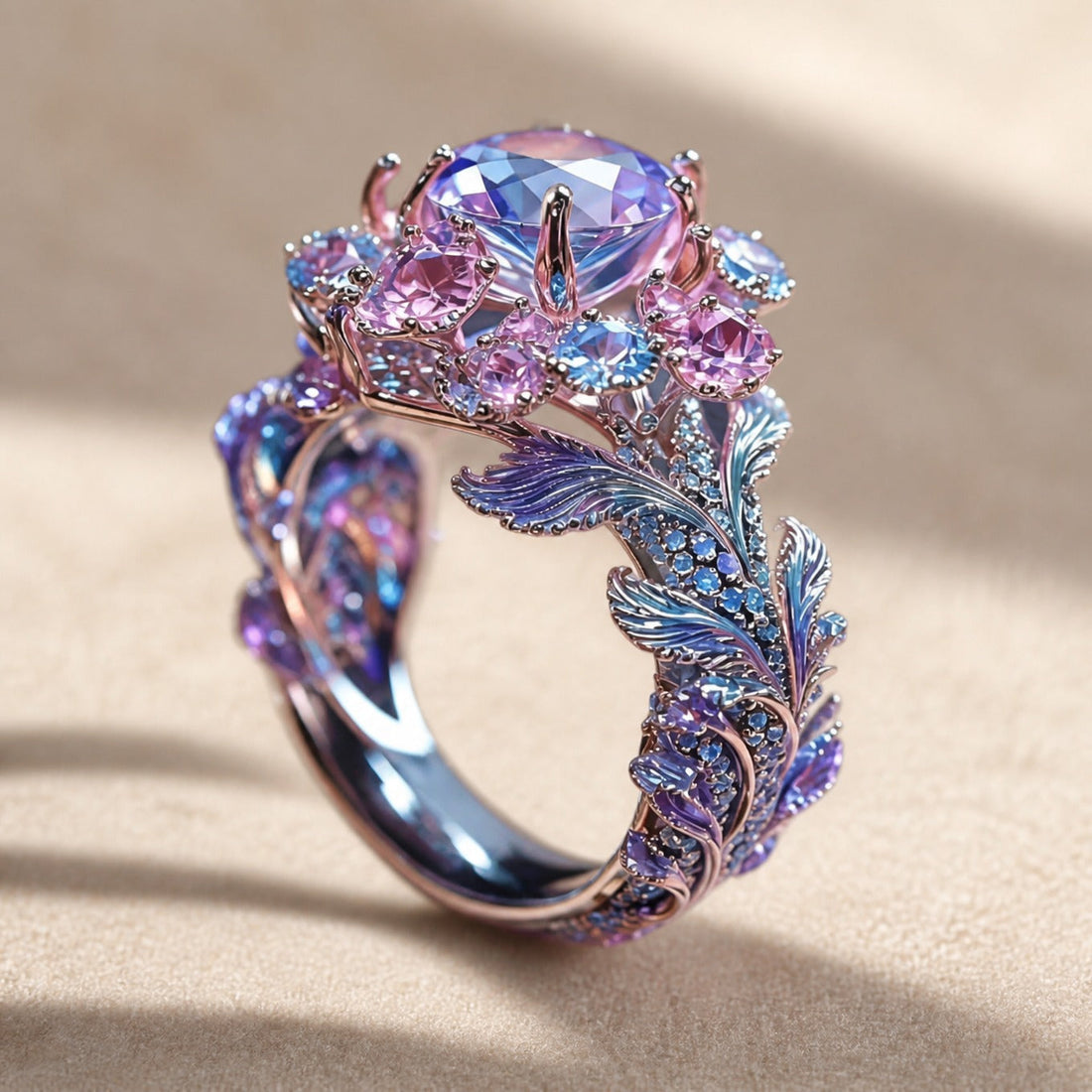 Floral Silver Band Ring