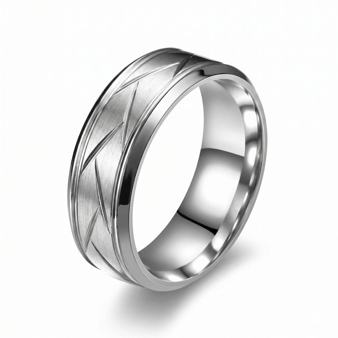 Heston Cutline Ring | White Gold