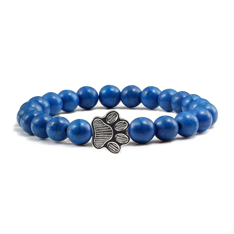Beaded Paw Bracelet | Natural Stone Design