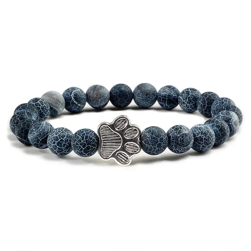 Beaded Paw Bracelet | Natural Stone Design
