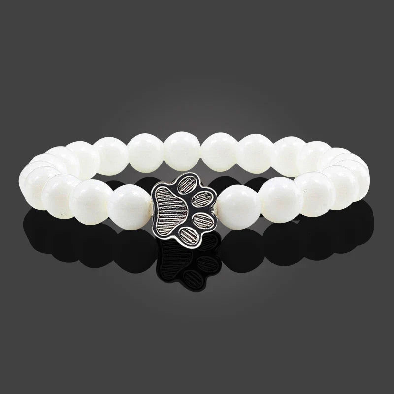 Beaded Paw Bracelet | Natural Stone Design