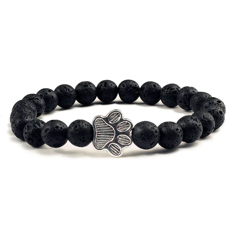 Beaded Paw Bracelet | Natural Stone Design