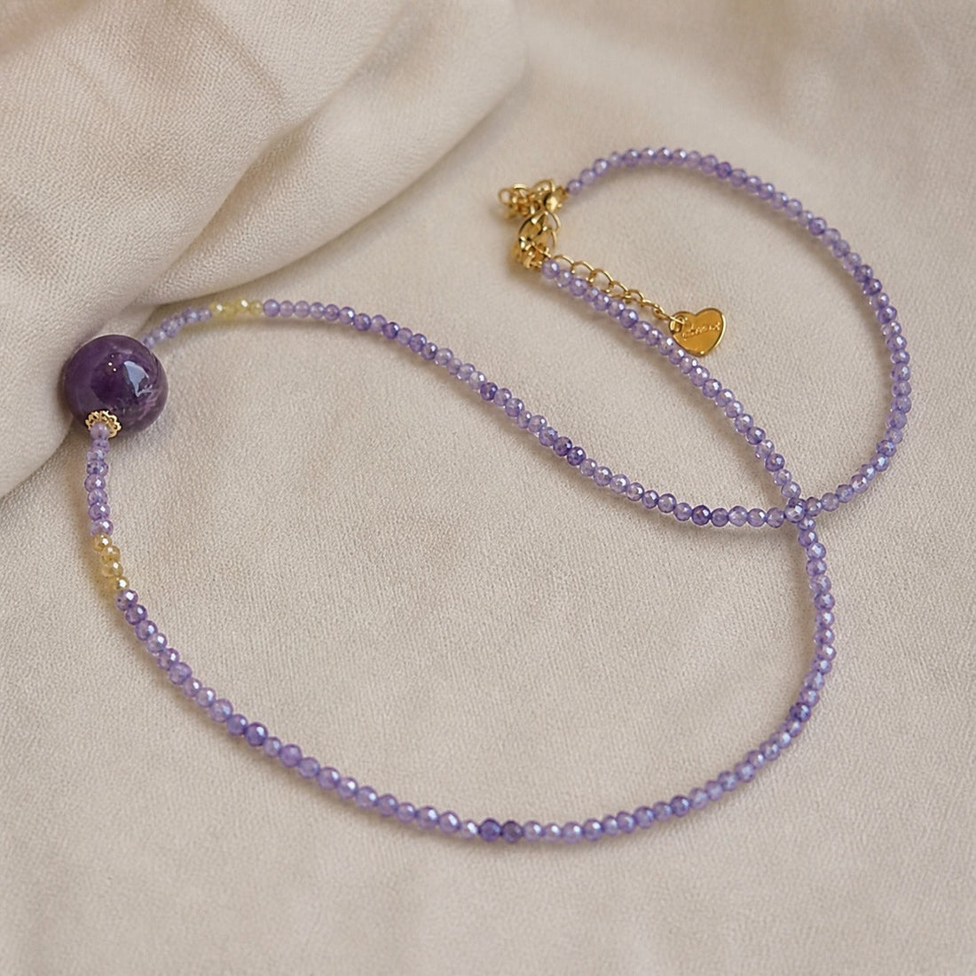 Handmade Beads Choker Amethyst Necklace