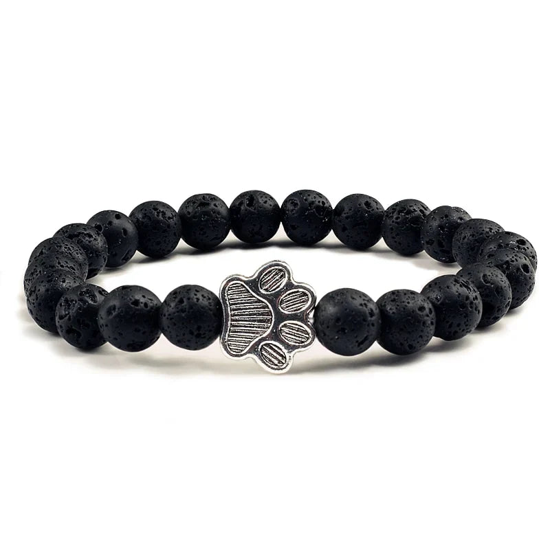 Beaded Paw Bracelet | Natural Stone Design