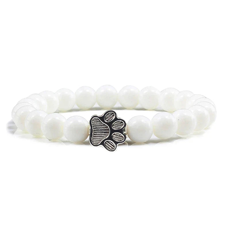Beaded Paw Bracelet | Natural Stone Design
