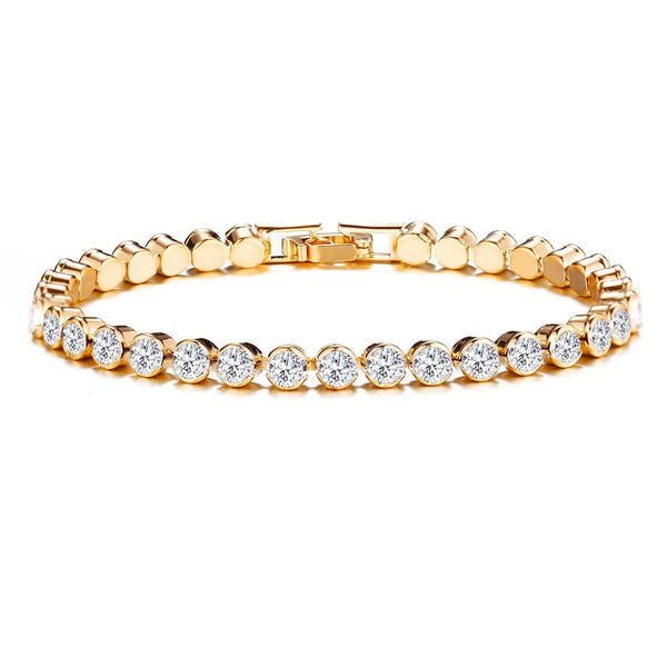 Round Cut Tennis Bracelet | Gold