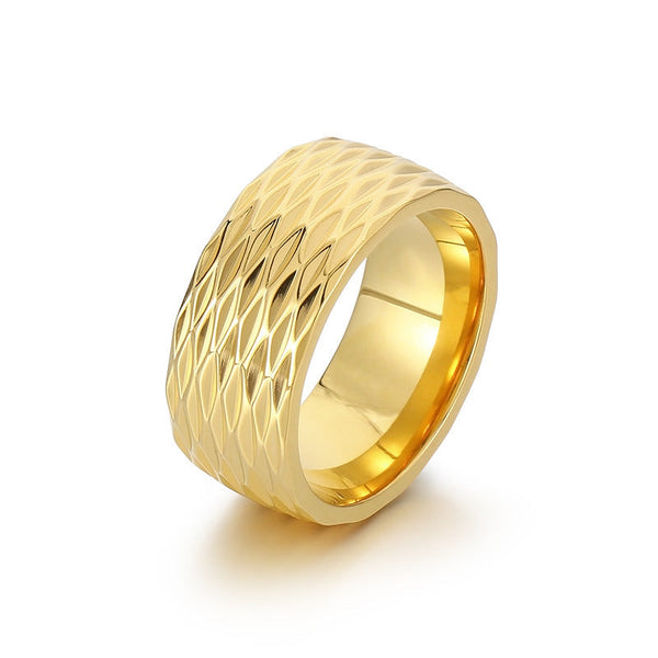 Kaelis Grid Band Ring | Gold