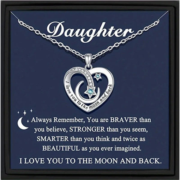 To My Daughter - Love You to the Moon Necklace
