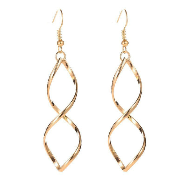 Spiral Dangle Earrings | Gold