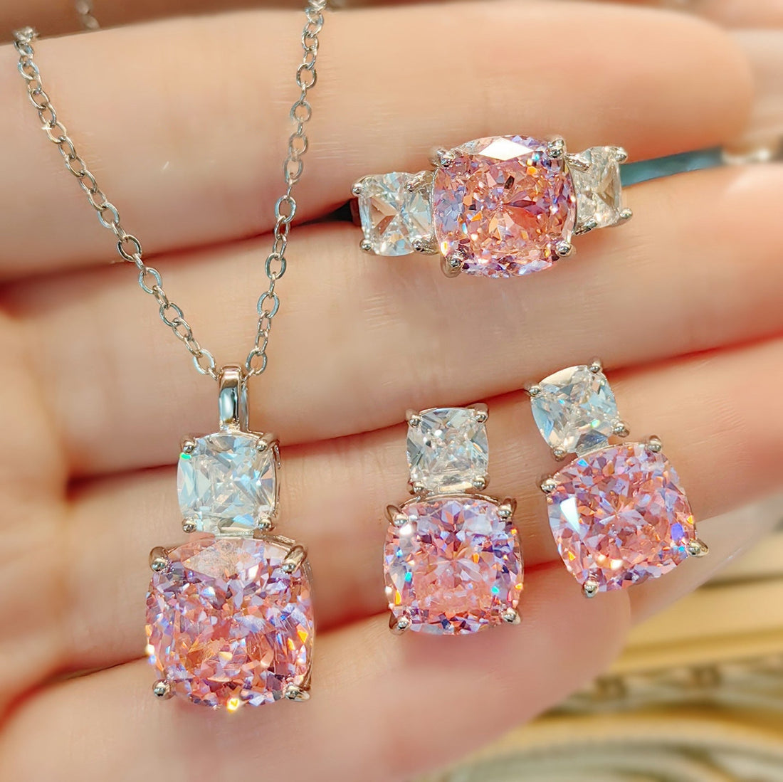 Adeline Rosetta Set | White Gold
