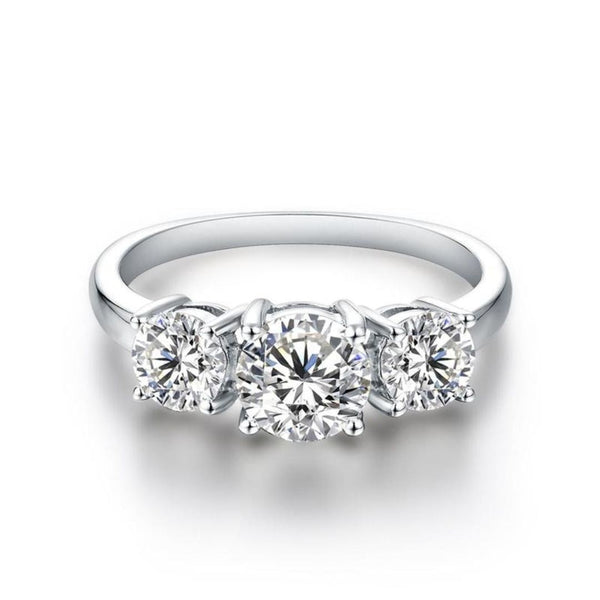 Clare Triple Stone Ring | White gold