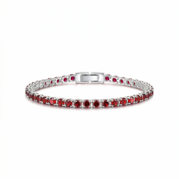 Ruby Tennis Bracelet | White Gold