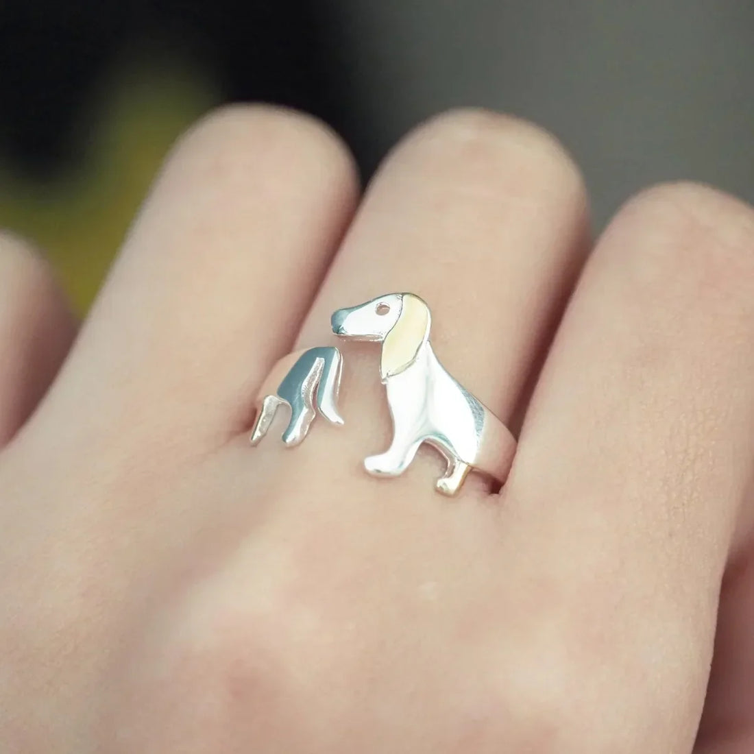 925 Sterling Silver Dachshund Ring | Adjustable Fit