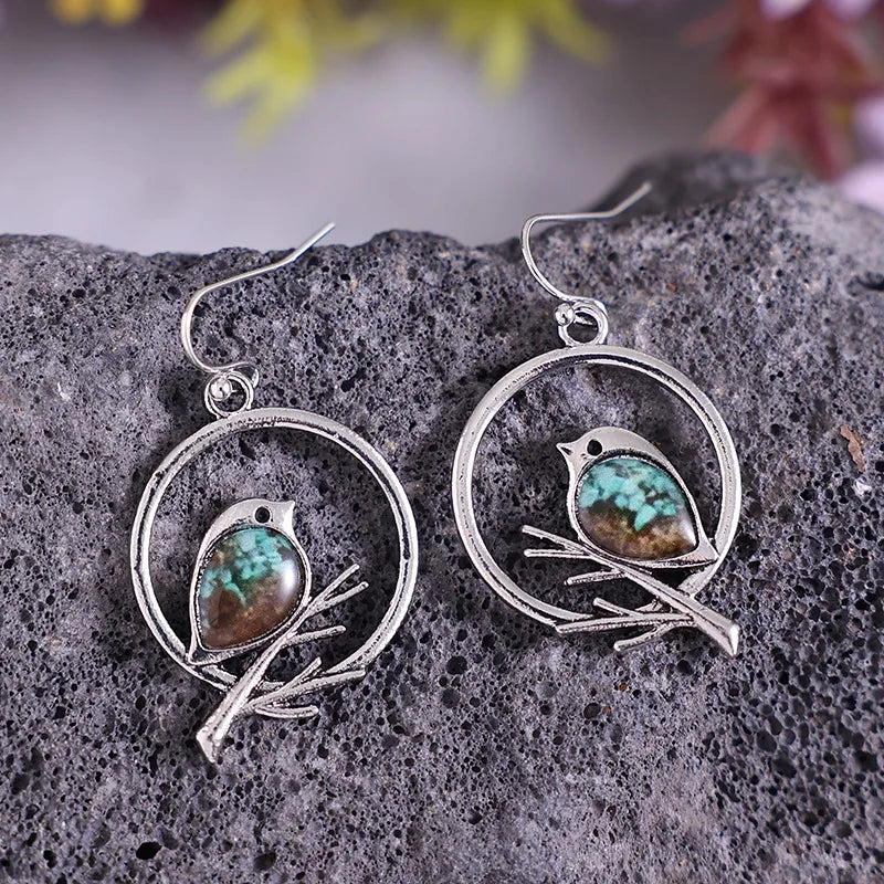 Vintage Bird on Branch Earrings | Symbol of Freedom & Serenity
