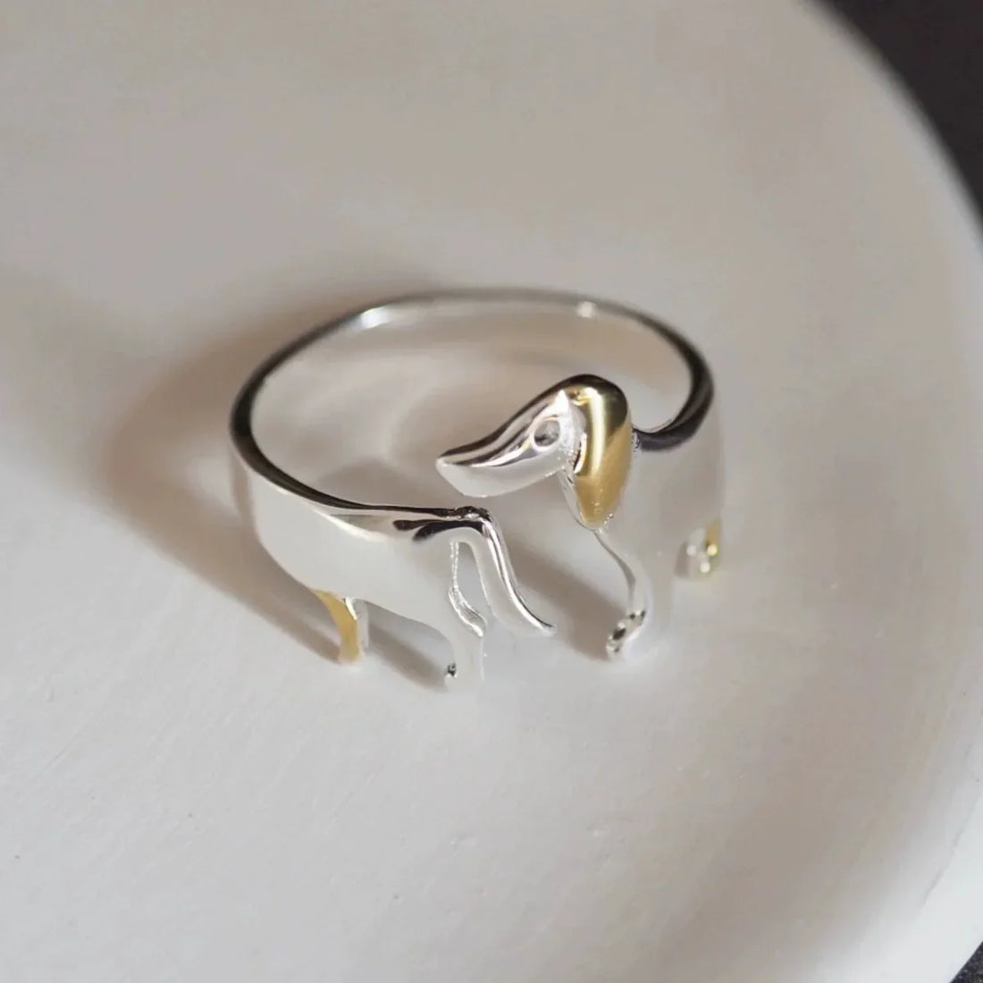925 Sterling Silver Dachshund Ring | Adjustable Fit