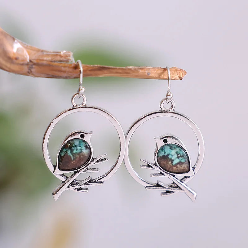 Vintage Bird on Branch Earrings | Symbol of Freedom & Serenity