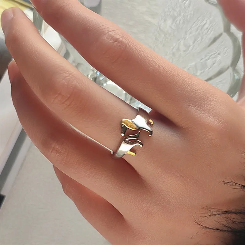 925 Sterling Silver Dachshund Ring | Adjustable Fit