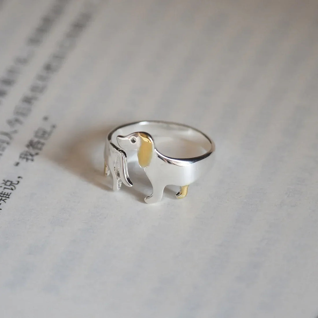 925 Sterling Silver Dachshund Ring | Adjustable Fit