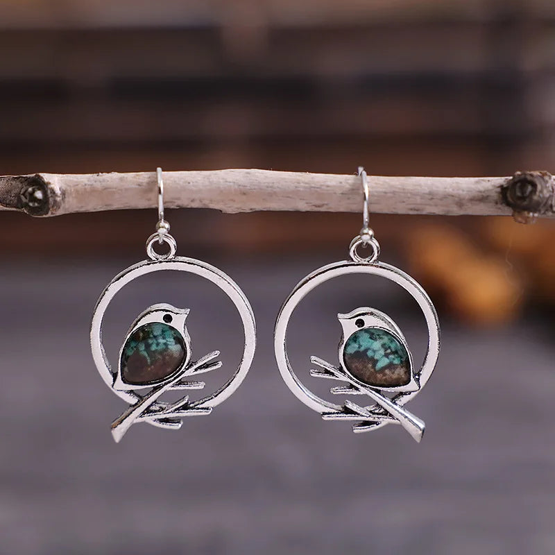 Vintage Bird on Branch Earrings | Symbol of Freedom & Serenity