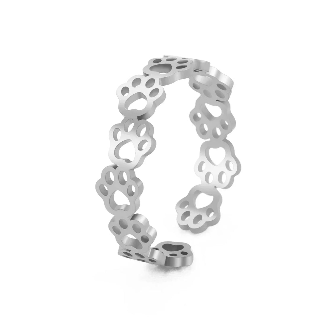 Adjustable Paw Print Ring ,  Made of Stainless Steel