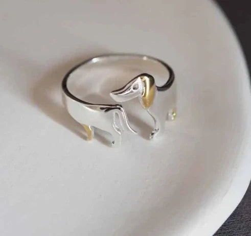 925 Sterling Silver Dachshund Ring | Adjustable Fit