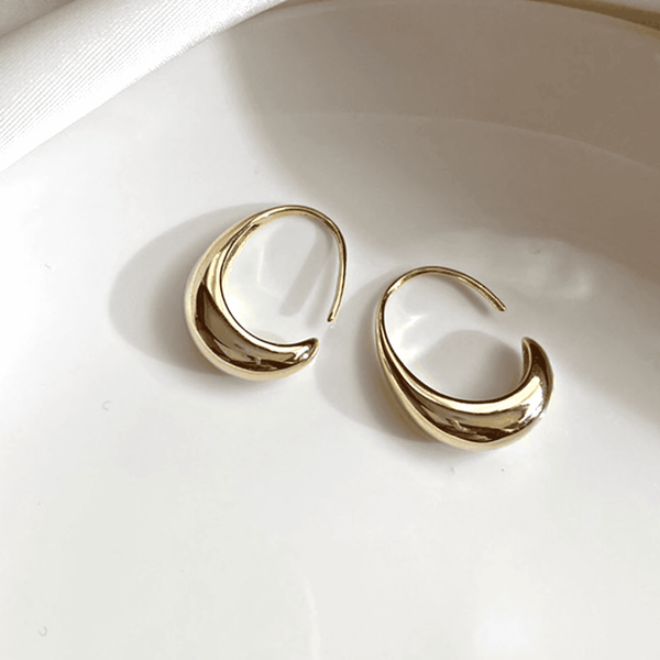 Oval Hoop Gold and Silver Earrings