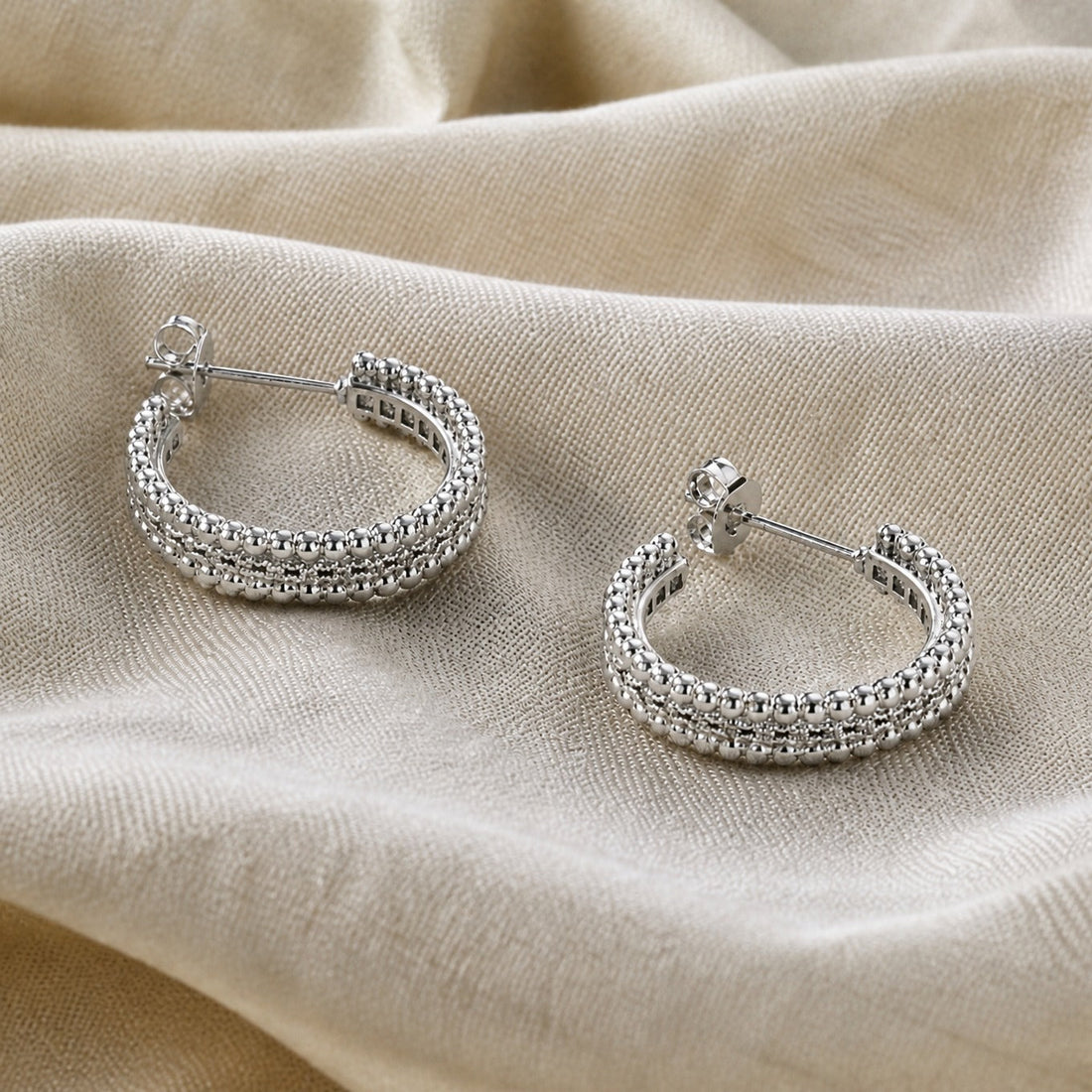Studded Crystal Hoop Earrings