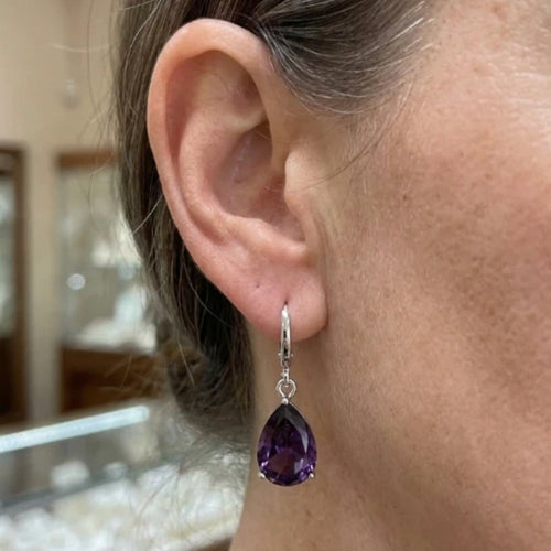 Amethyst Teardrop Earrings