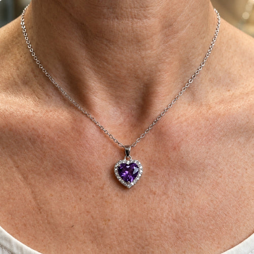 Amethyst Heart Radiance Necklace
