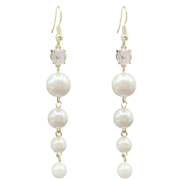 Vintage White Stone Pearl Earrings