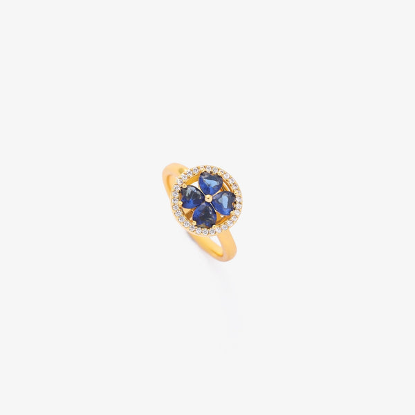 Sapphire Hearts Spinning Ring | Gold
