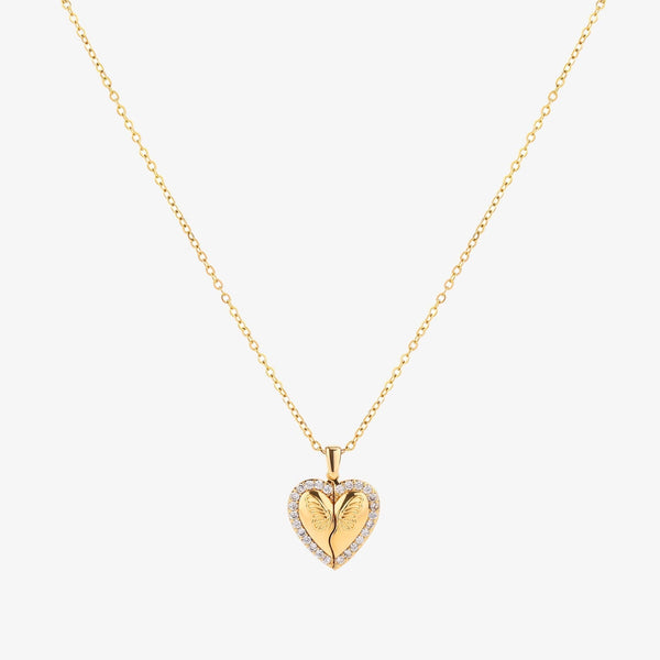 Butterfly Heart Necklace | Gold